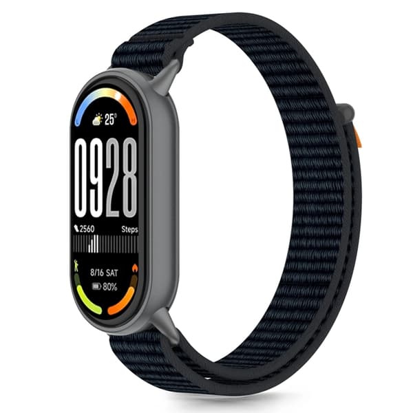 Tech-Protect Xiaomi Smart Band 8/9/10/NFC armbånd nylon stribe - sort Svart