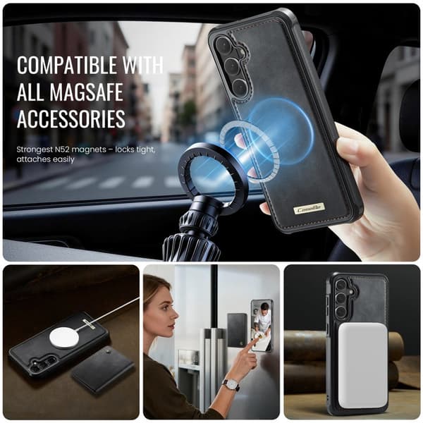 CaseMe Mobilskal för Samsung Galaxy S26 Plus Magnetiskt PC + TPU - Svart
