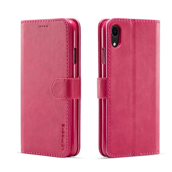 LC.IMEEKE Plånboksfodral för iPhone XR 6.1 tum - Konstläder - Rosa