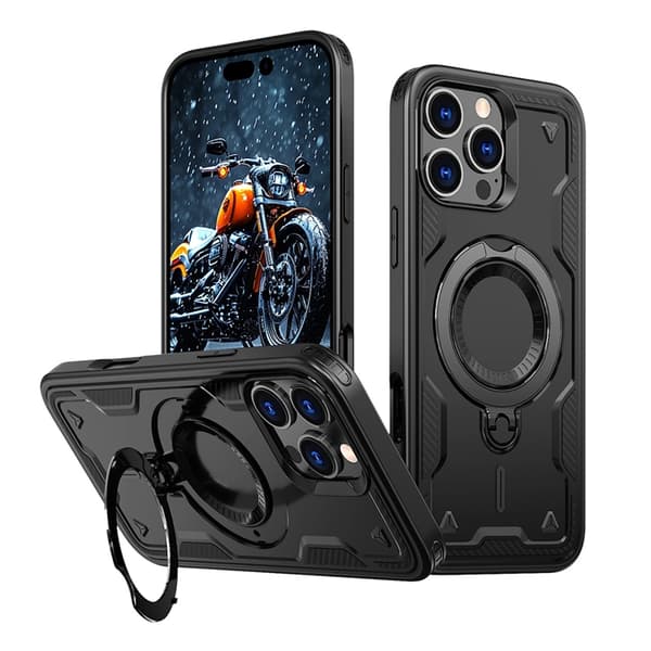 Telefontaske til iPhone 16 Pro MagSafe Hybrid Armor Trendy - Sort Black