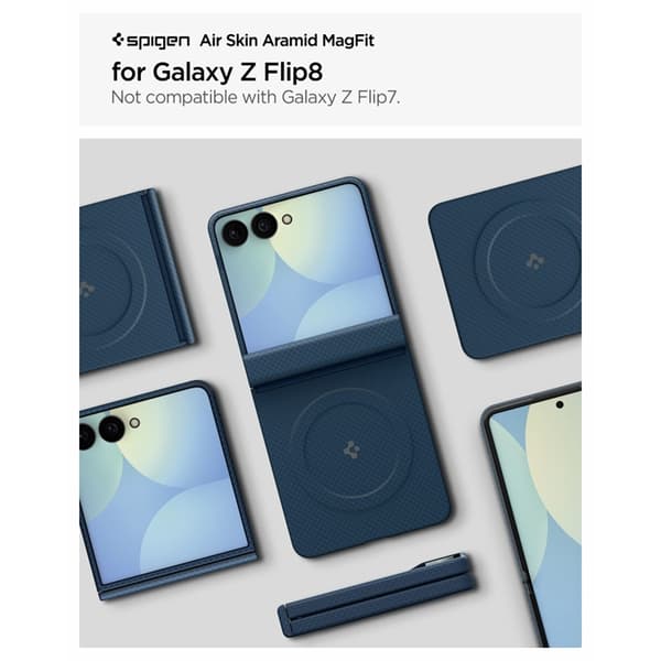 Spigen Mobilskal För Galaxy Z Flip 8 MagSafe Airskin Aramid - Navy