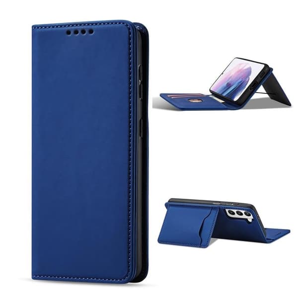 Galaxy S22 Plus Plånboksfodral Magnet Stand - Blå Blå
