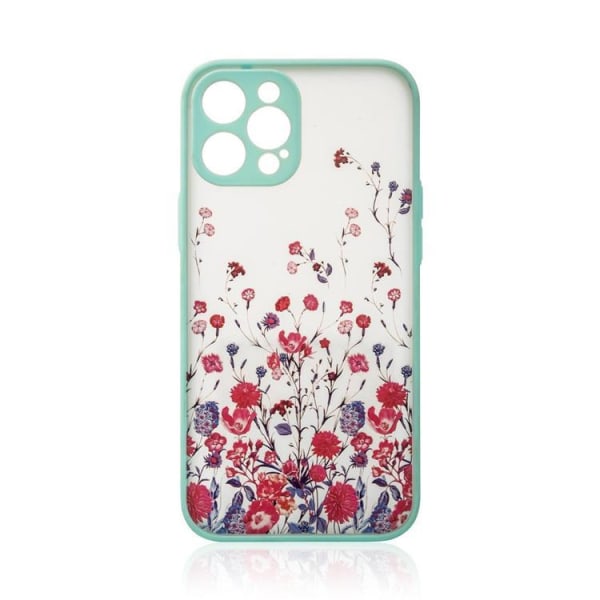 iPhone 12 Pro Max -kotelon kukkakuvio - vaaleansininen