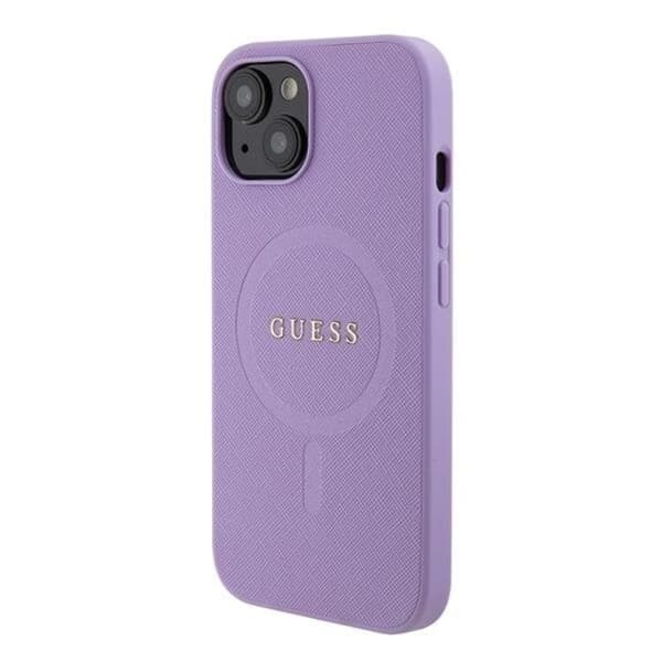 Guess iPhone 15 Mobilskal Magsafe Saffiano - Lila Lila