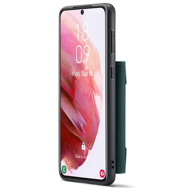 DG.MING Konstläder Plånboksfodral för Samsung Galaxy S22+ 5G - Grön