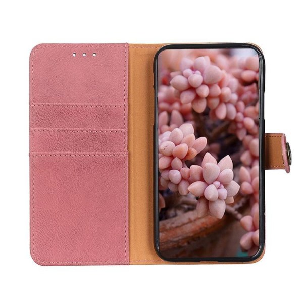 KHAZNEH Tekstureret PU læder pung etui Xiaomi 12 Pro - Pink