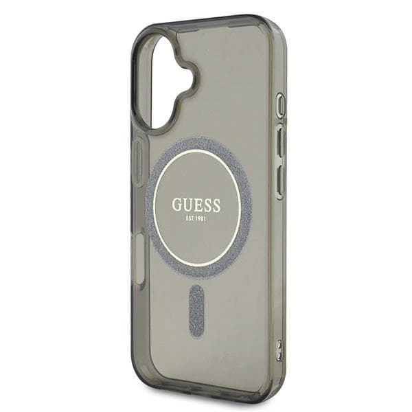Guess Mobilskal till iPhone 16 Plus MagSafe IML Glitter Circle - Svart Svart