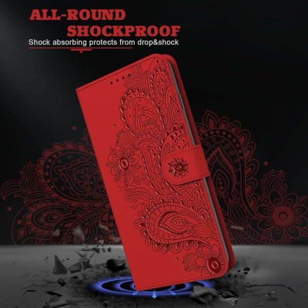 Flowers iPhone 13 Pro Max Wallet Cover - Rød Red