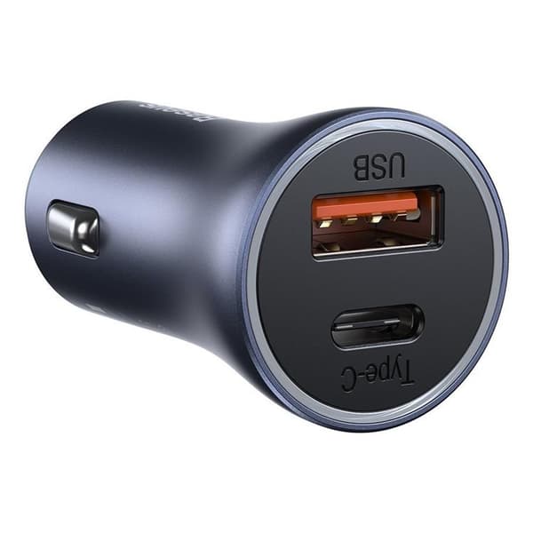 Baseus Golden Billaddare USB/USB-C 40 W USB-C Kabel - Grå Svart