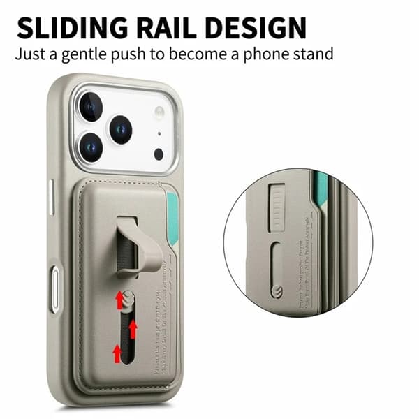 Mobilskal till iPhone 17 Pro Max Magsafe Detachable korthållare - Grå Grå