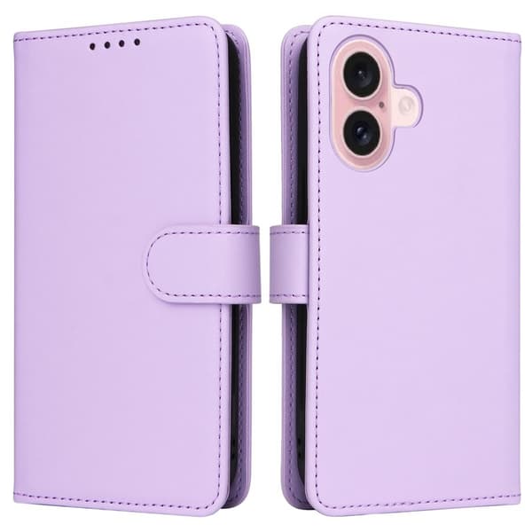 BETOPNICE iPhone 16 Plånboksfodral Magnetiskt Detachable Konstläder - Lila