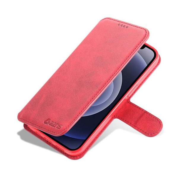 AZNS iPhone 13 mini Plånboksfodral Konstläder - Röd