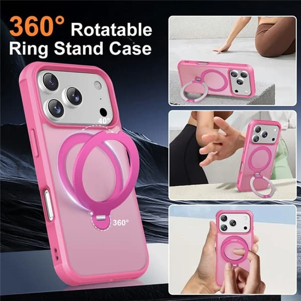 Mobilskal till iPhone 17 Pro Max MagSafe Kickstand TPU + PC - Rosa Rosa