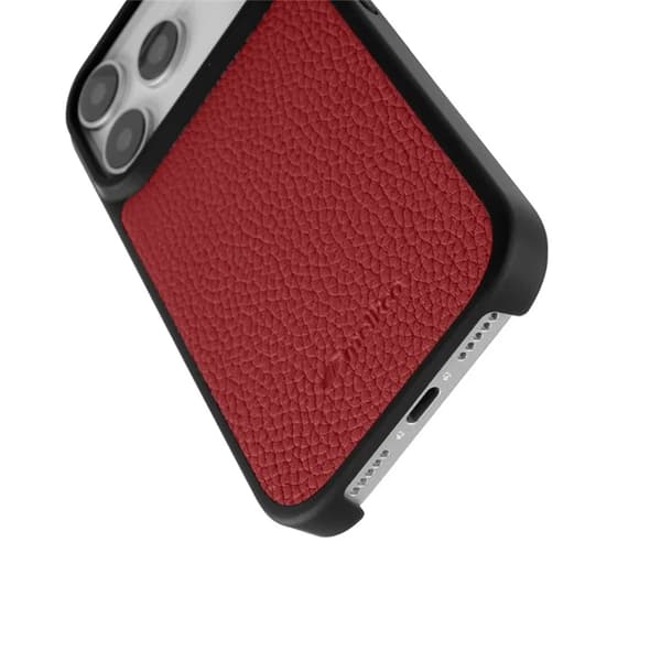 MELKCO Mobilskal till iPhone 17 Pro Max Magsafe Äkta läder Röd