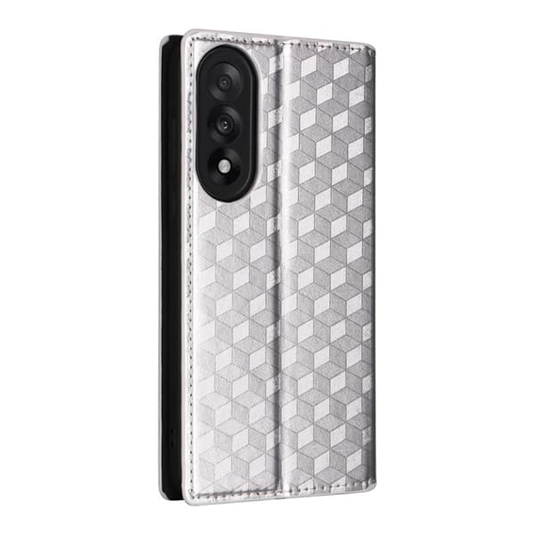 OnePlus Nord 5 Plånboksfodral Rhombus Imprint - Silver Silver