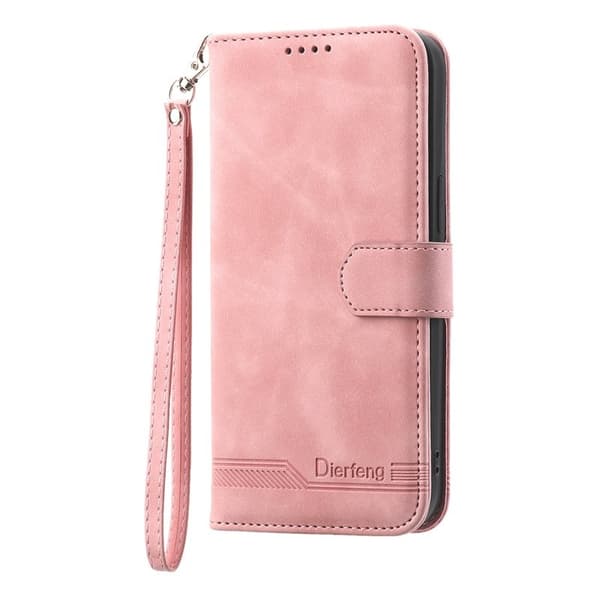 DIERFENG DF-03 Samsung Galaxy S25 Plånboksfodral Konstläder - Rosa