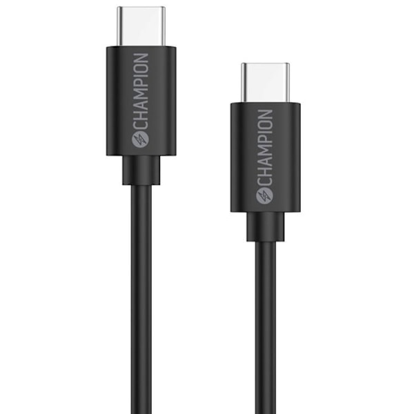 CHAMPION USB-C till USB-C kabel 60W 2m - Svart Svart