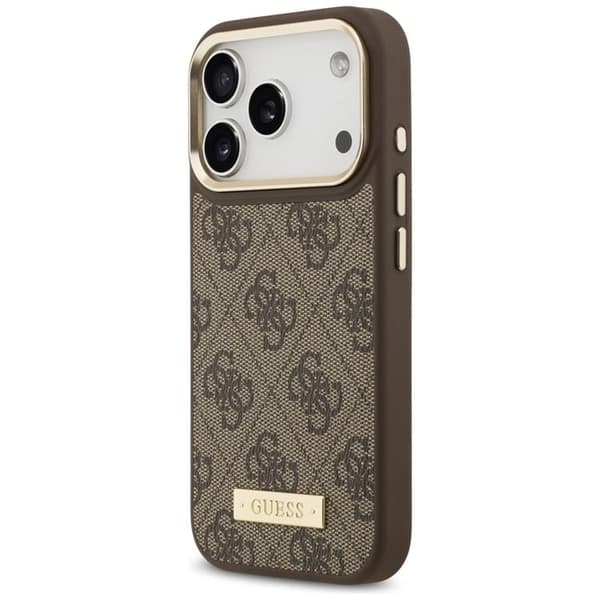 Guess Mobilskal till iPhone 17 Pro MagSafe 4G Logo Plate - Brun Brun