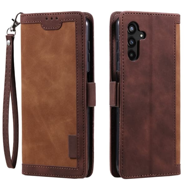 Samsung Galaxy S26+ Plånboksfodral RFID-Skydd Konstläder Ställ - Brun