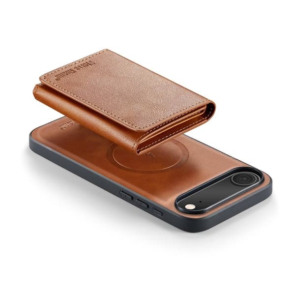 FIERRE SHANN FS030 iPhone Air Plånboksfodral Konstläder - Brun