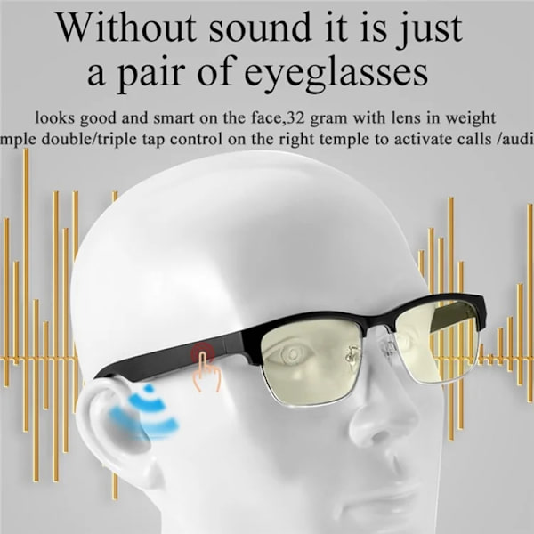 Smart Glasses Bluetooth-kompatibel TWS Hörlurar KY02B - Silver Silver