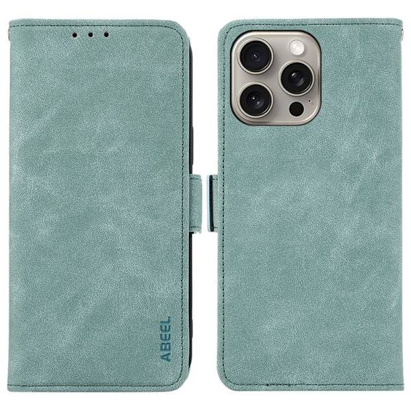 ABEEL iPhone 14 Pro Max Plånboksfodral Shockproof Konstläder - Blå