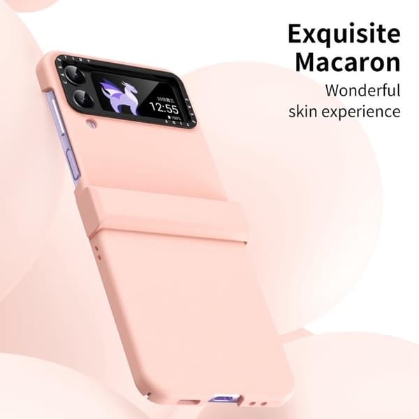 Galaxy Z Flip 4 Skal Lens Hinge Folding - Rosa Rosa