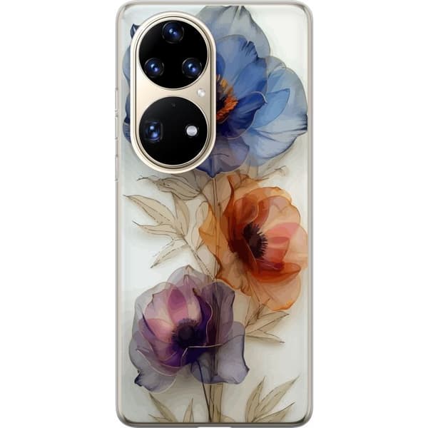 Mobilcover til Huawei P50 Pro med Silke Blomster