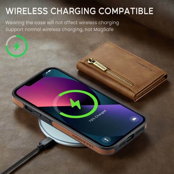 DG.MING M5 Series Mobilskal till iPhone 13 med Ställ - Brun