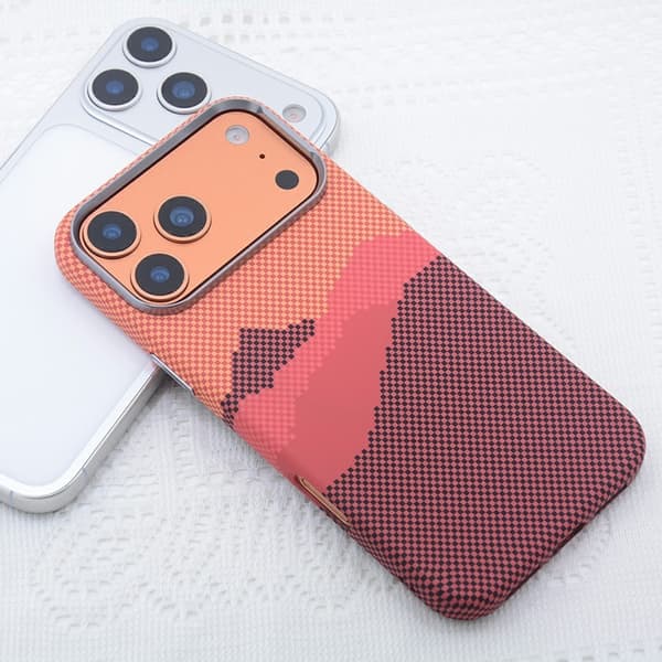 Mobilskal till iPhone 17 Pro Max MagSafe Carbon Fiber - Orange Berg Orange