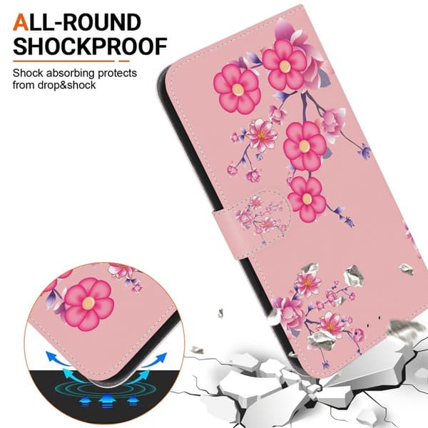 Plånboksfodral för Samsung Galaxy S26 Plus Anti-Drop Konstläder - Sakura