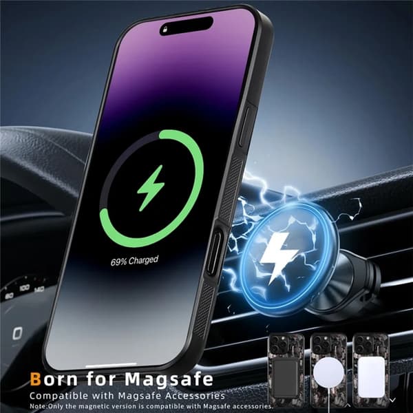 Mobilskal till iPhone 16 Pro Max MagSafe Aramid Fiber Large Texture - Grön Grön