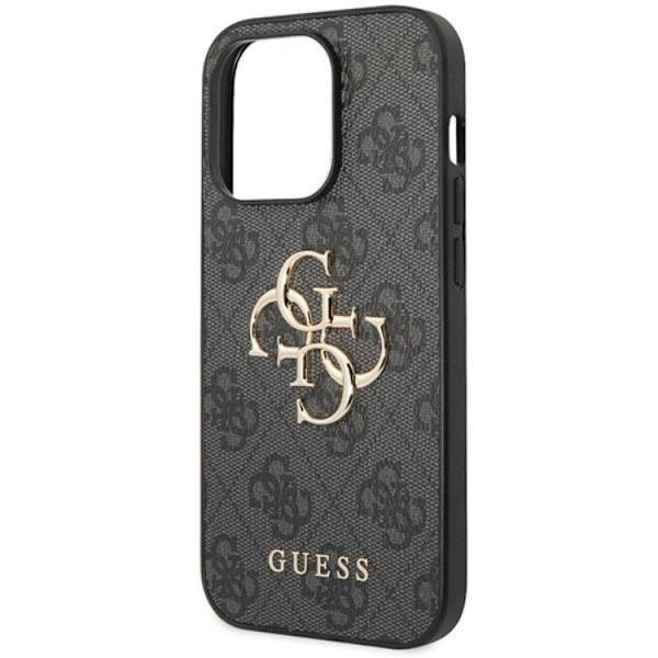 Guess Mobilskal till iPhone 15 Pro Big Metall Logo - Grå Grå
