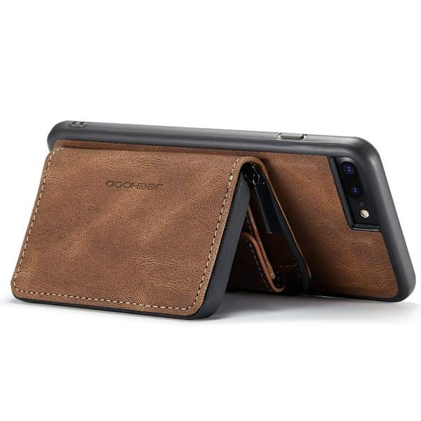 JEEHOOD Mobilskal till iPhone 7 Plus/8 Plus 2-i-1 Chockresistent Brun