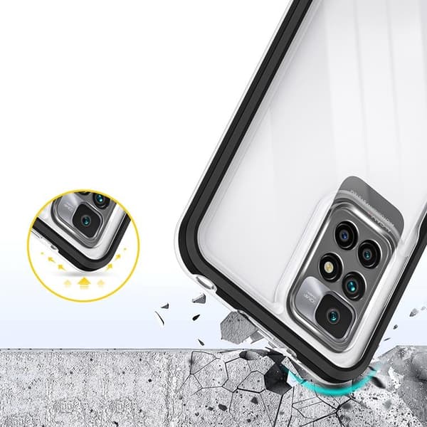 Xiaomi Redmi 10 4G (2021/2022) Cover Clear 3in1 - Sort Svart