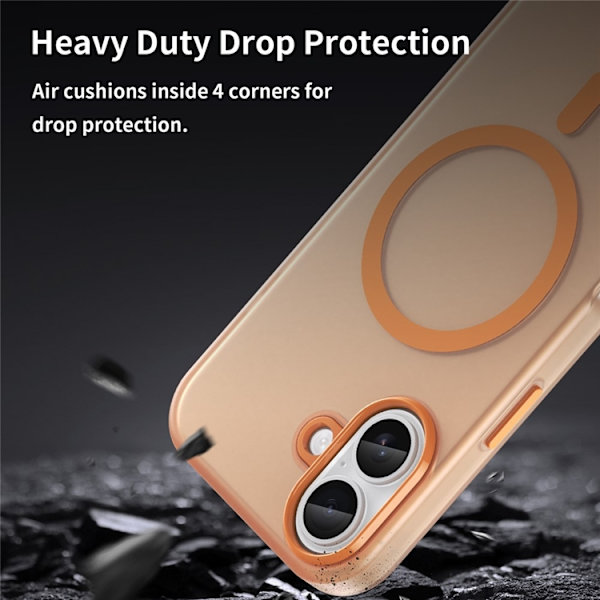 Mobilskal till iPhone 17 MagSafe Slim Matte Translucent - Orange Orange