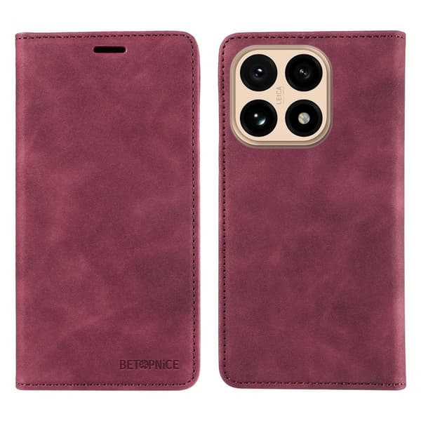 BETOPNICE Xiaomi 15T Plånboksfodral Konstläder - Röd