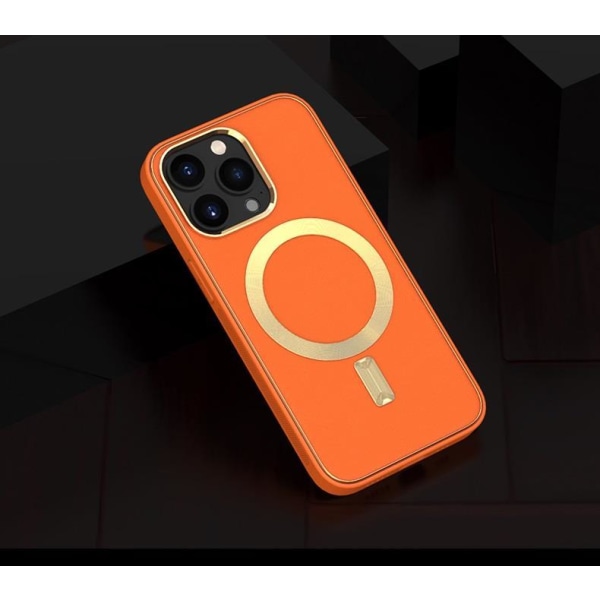BOOM iPhone 14 Pro Magsafe Läderskal - Orange