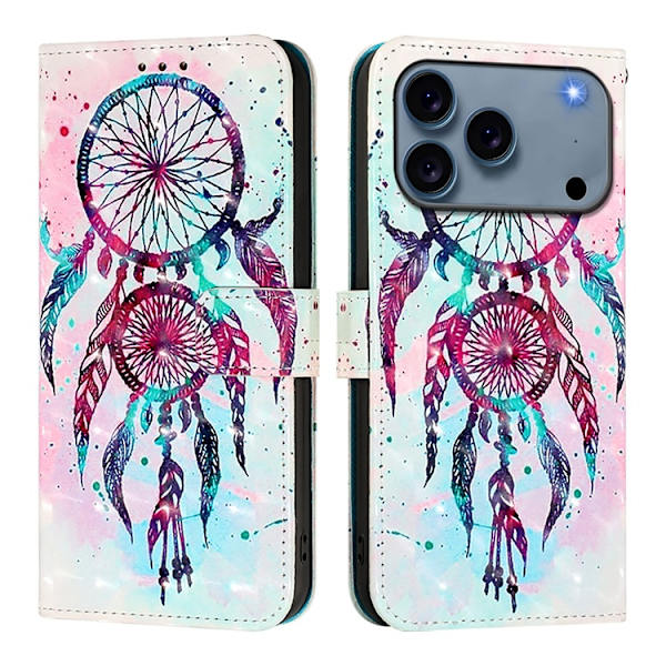 iPhone 17 Pro Plånboksfodral Printing Pattern Med Strap Flerfärgad