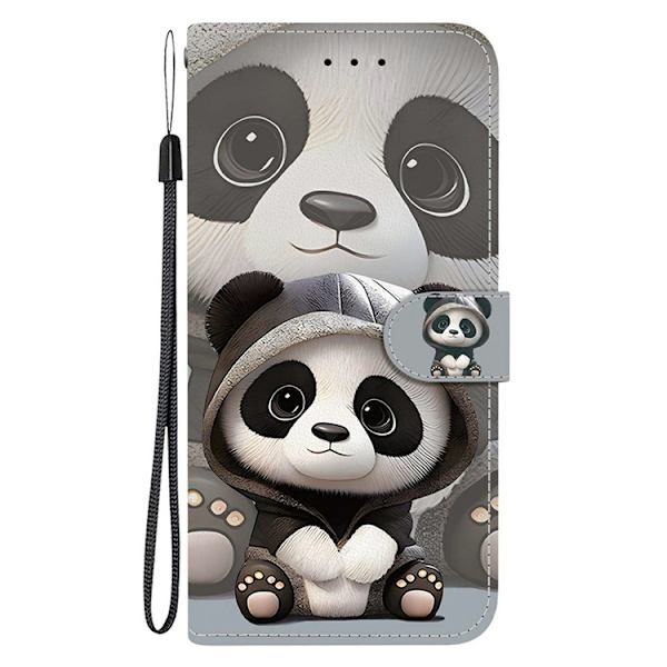 Sony Xperia 10 VII Konstläder Plånboksfodral Pattern Printing - Panda Svart