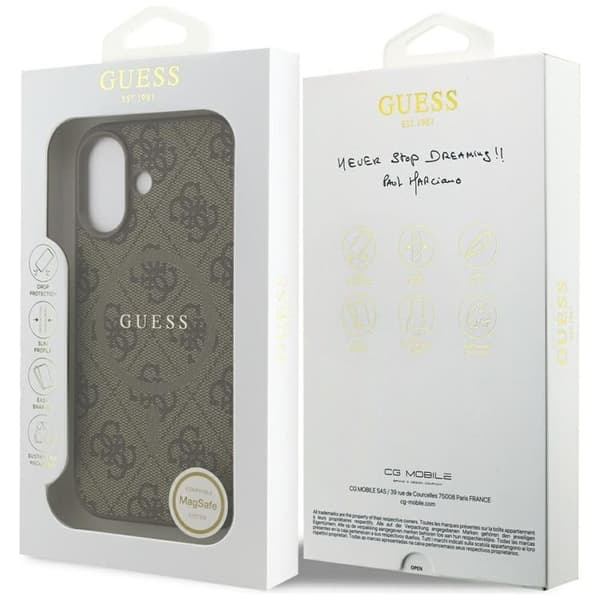 Guess Mobilskal till iPhone 17 MagSafe 4G Ring Classic Logo - Brun Brun