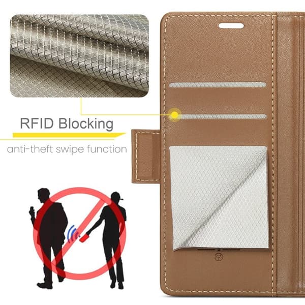 CASEME Plånboksfodral Konstläder för Samsung Galaxy S20 Plus - Brun