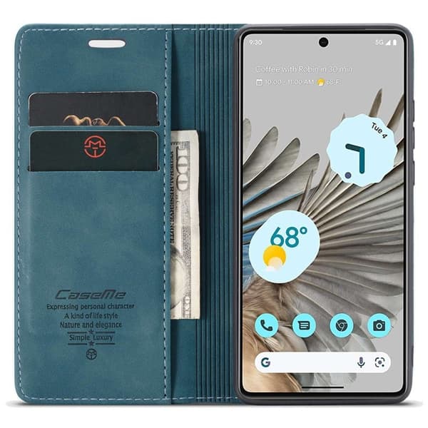 CASEME 013 Series Google Pixel 7 Pro Plånboksfodral Konstläder Blå