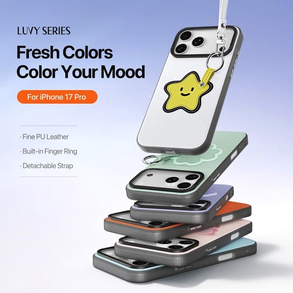 DUX DUCIS Mobilskal till iPhone 17 Pro med Fingerring/Rem Luvy Series Vit