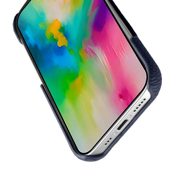 MELKCO Mobilskal till iPhone 16 Pro Max Äkta Läder PC Blå
