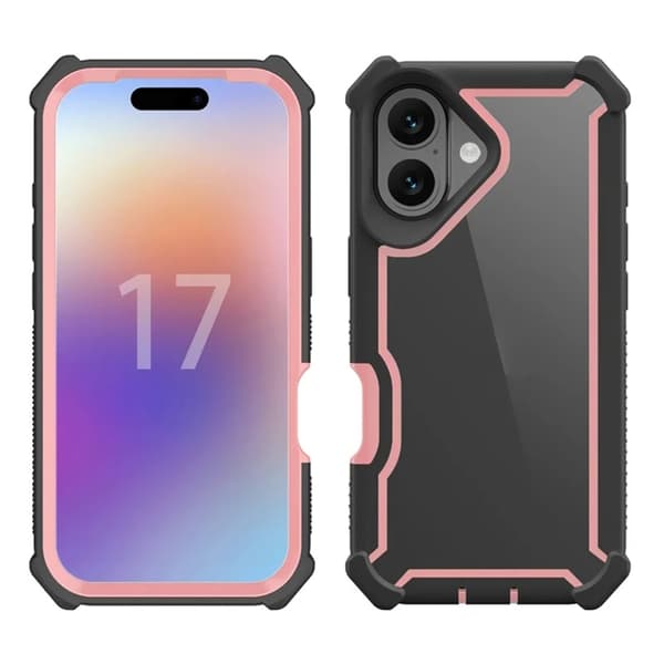 Mobilskal till iPhone 17 TPU + PC Shockproof - Svart/Roséguld Roséguld