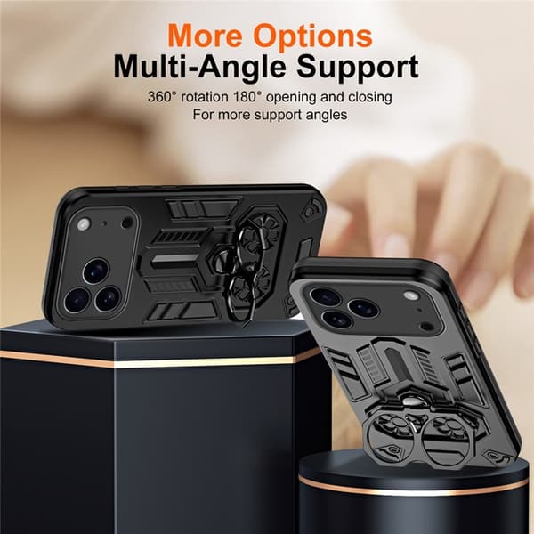 Mobilskal till iPhone 17 Pro Max Ringhållare Kickstand - Svart Svart