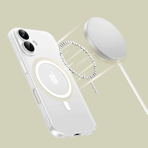 Tech-Protect telefontaske til iPhone 16e Magsafe Magslim - Matt Ice Vit