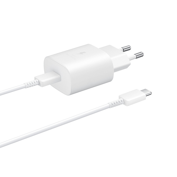 Samsung Reseväggladdare 25W USB Typ-C + Kabel USB Typ-C 1m - Vit