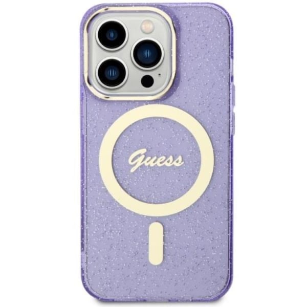 Guess iPhone 11/XR Mobilskal Magsafe Glitter Guld - Lila